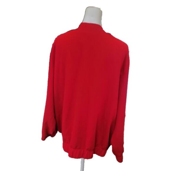 Chico's Women's Bomber Jacket Size XL Red Full Zip Lined Pockets - Picture 5 of 11